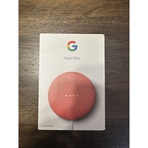 Google Nest Mini 2nd Generation Smart Home Speaker, Bluetooth, Round Pink Rose